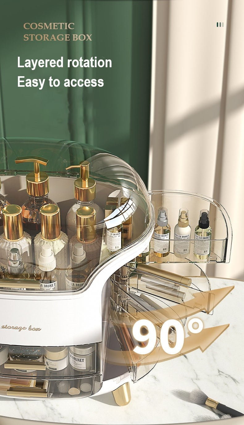 Luxury Desktop Cosmetics Storage Box Dust-proof Makeup Organizer and Jewelry Organizer for Cosmetics