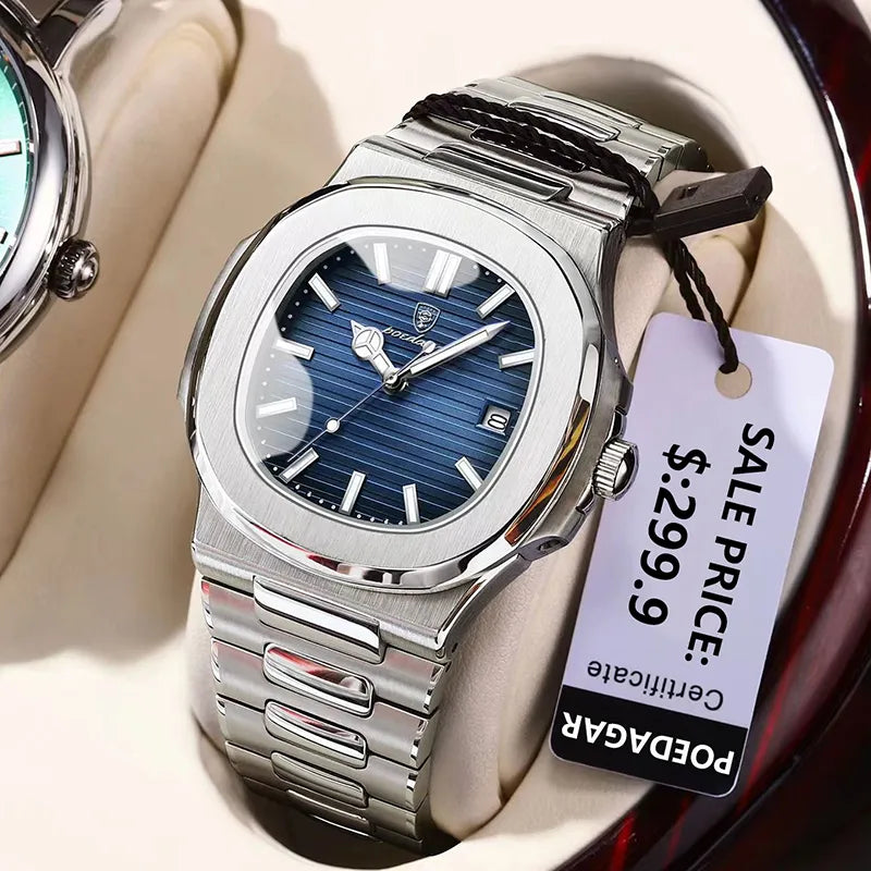 Opulent Odyssey Silver Luxury Mens Wrist Watch