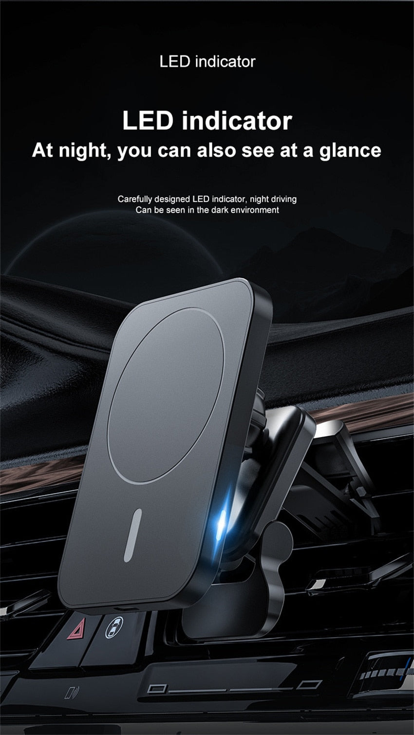 30W Magnetic Wireless Charger Car Air Vent Stand Phone Holder Car Fast Charging Station for iPhone  Magsafe