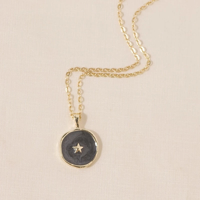 Moon Star Lightning Pendant Necklaces For Women Girls